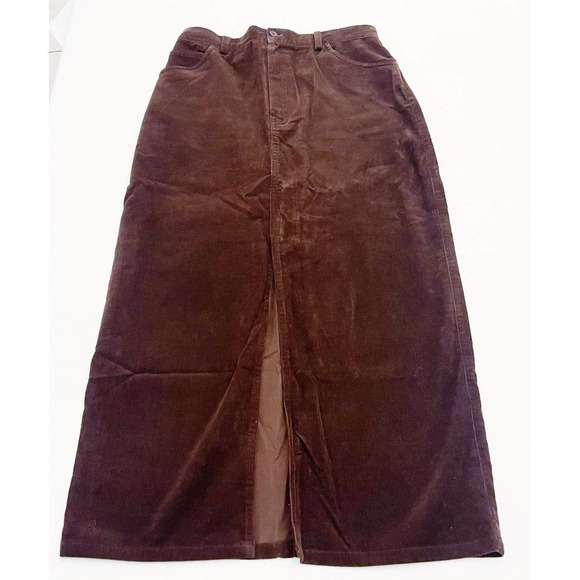 Dressbarn Brown Cord A Line Full Skirt Style 84642416 SZ6 - Picture 6 of 6